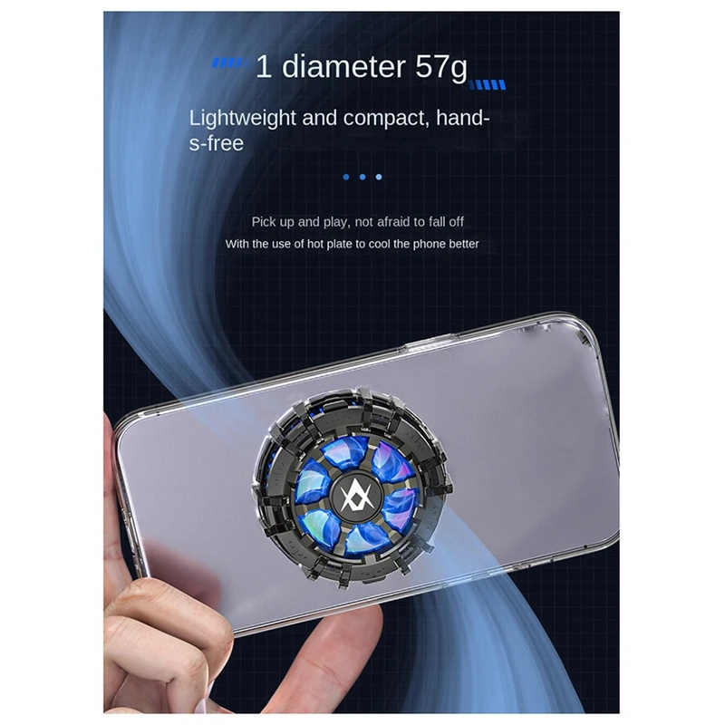 스마트 모바일 폰 쿨러 마그네틱/백 클립 2-IN-1 반도체 냉각 팬 라디에이터 전화 태블릿용 RGB 조명 효과