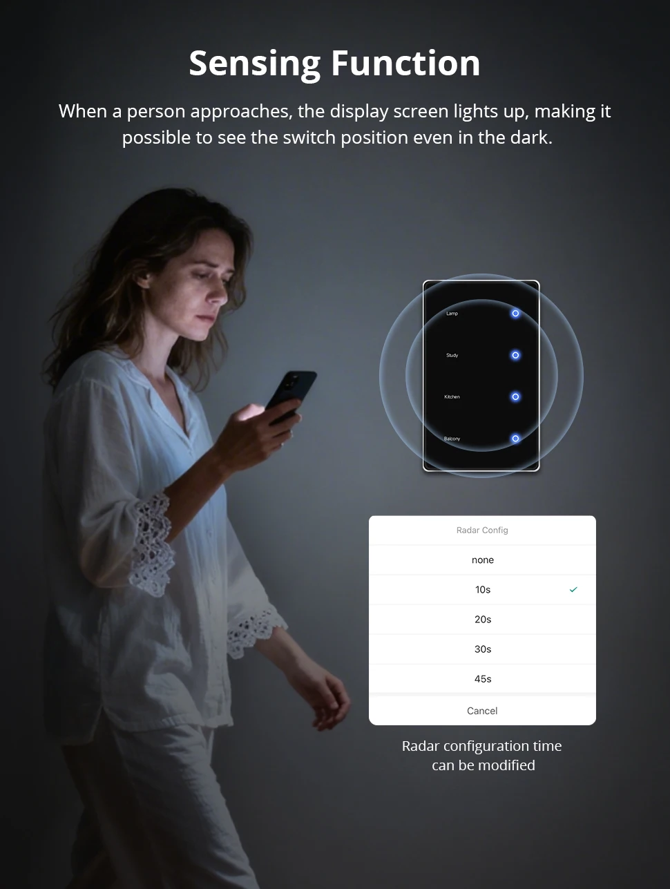Zemismart Zigbee DIY Namensschalter US Black Touch Panel Smart Display Bildschirm Lichtschalter Funktioniert mit der Tuya Smart Life App – Detail 9