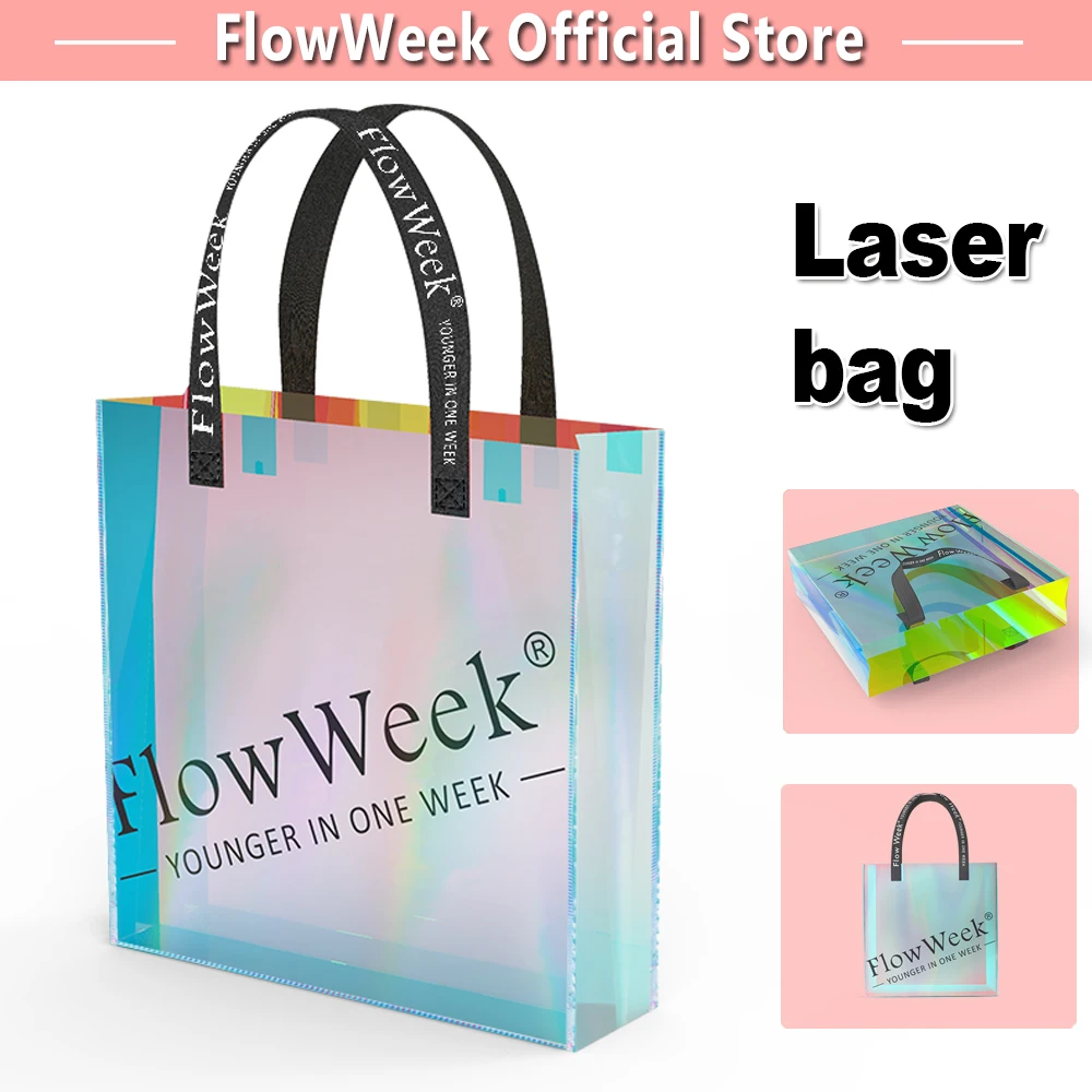 

Flowweek large laser bag Christmas gift packaging handbag shoulder bag thickened design with logo