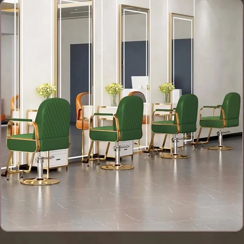 

A Hair Salon Chair Leather Strap Foot Special Liftable Barbershop Cutting Chair 2023 New Lifting Salon Furniture