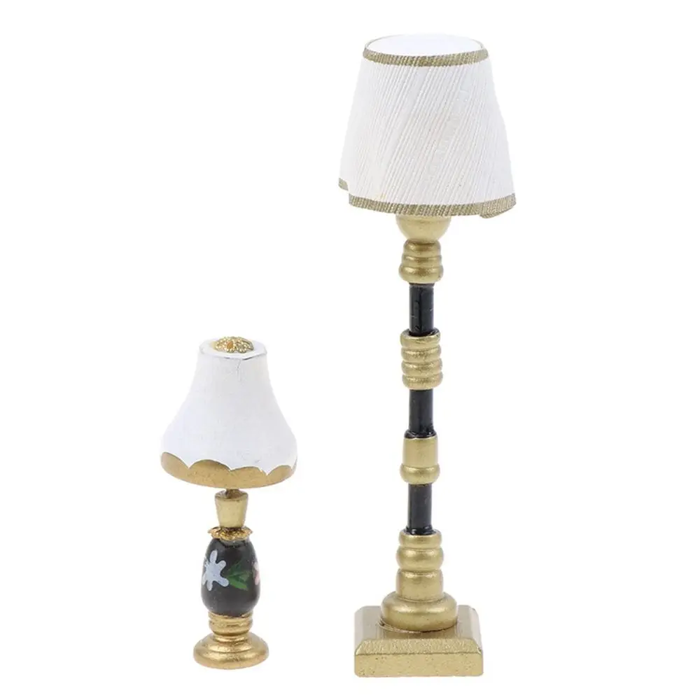 Accessories Dollhouse Furniture Toy 1:12 Dollhouse Miniature Floor Lamp  Retro Lamp Crystal Wall Light Lamp Model view 2