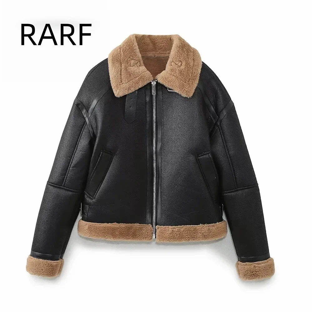

Winter new retro fashionable loose collar double-sided fur integrated jacket short coat women's top