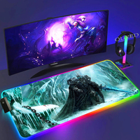 Large Gaming LED Mousepad World Of Warcraft Cool Desk Mat PC Gamer XXL Backlit Mousepads RGB Mouse Pad Luminous Mouses Mice Mats