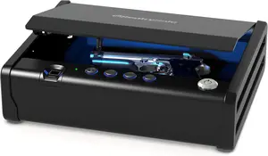 Biometric Gun Safe for Handgun or Pistol, Fingerprint Safe with Interior Light, 1 Handgun Capacity, Firearm Storage with Bolt Do