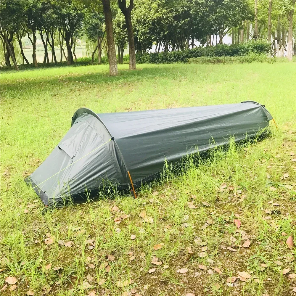 

1Pc Waterproof 210D Oxford Cloth Portable Ultralight Backpack Tent Outdoor Camping Sleeping Bag Beach Single Person Bivvy Tents