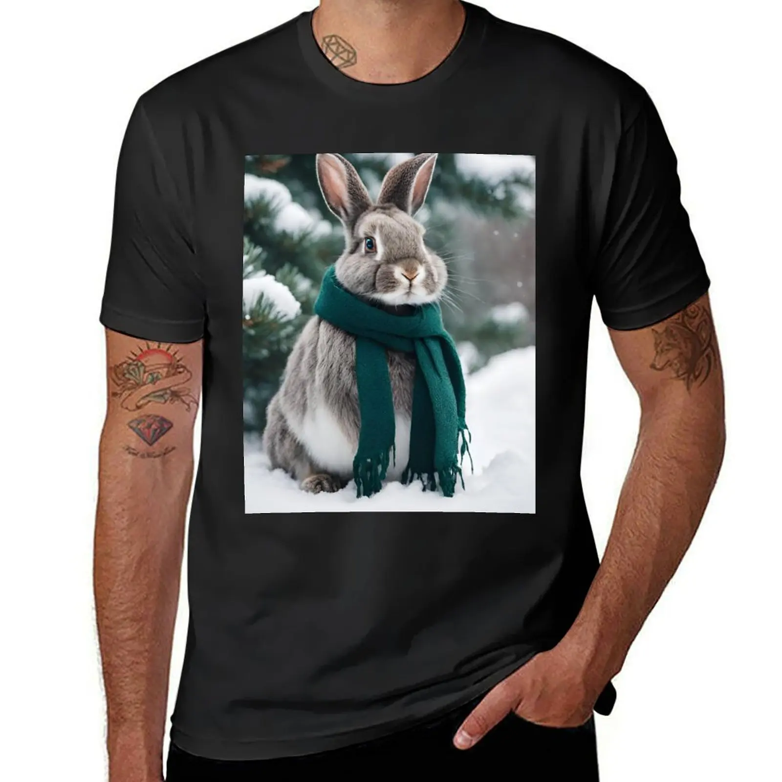 

Winter Bunny T-Shirt summer clothes plain for a boy oversized mens big and tall t shirts