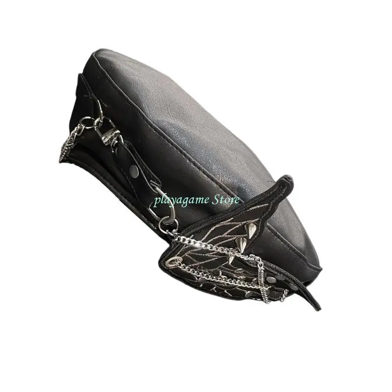 Y88A 2000s الكلب الأذن قبعة بيسبول للنساء الرجال بائس بولي قبعة قبعة جلدية الثقافات الفرعية الشارع الشهير الهيب هوب قبعة أغطية