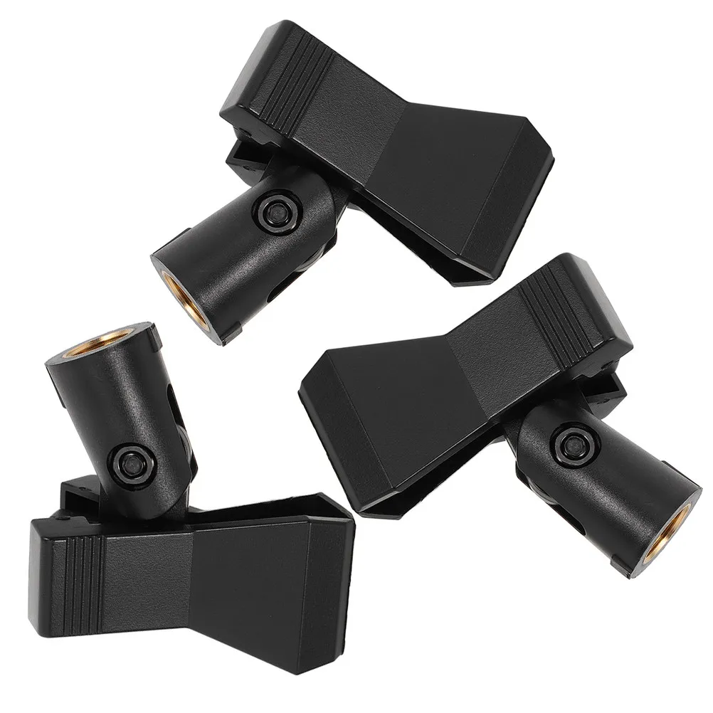 3Pcs Adjustable Mic Clamp Holder Universal Microphone Mount Clip for Studio Streaming Podcasting Public Speaking Recording