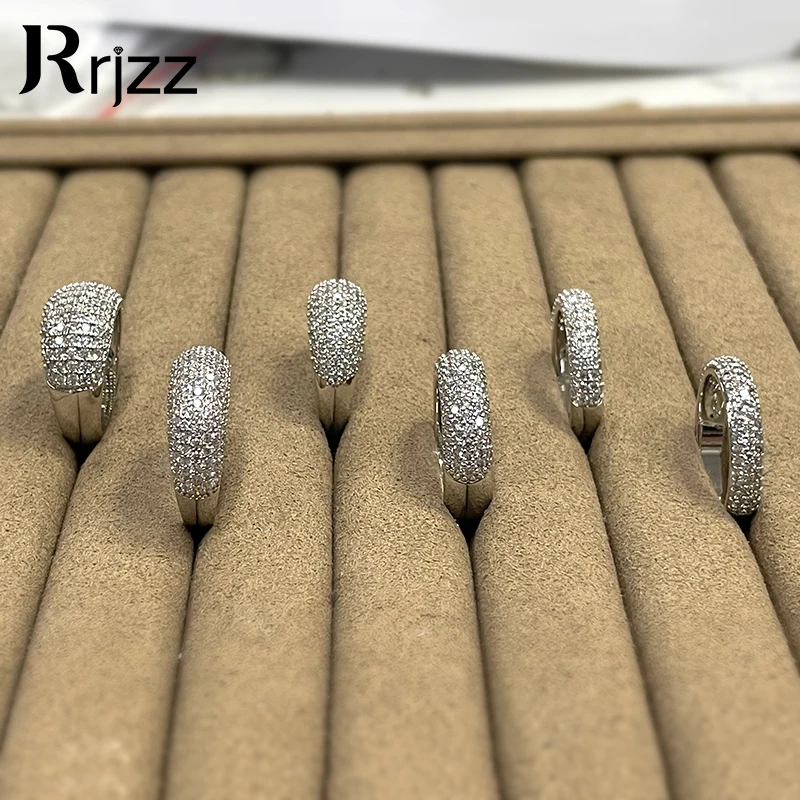 

Rrjzz Silver Gold Color Women Men Micro Fashion Punk Vintage Ring Luxury Brilliant CZ Simulated Diamond Trendy Jewelry Rings