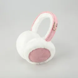 Sıcak peluş Earmuffs taklit kürk Unisex tatlı tarzı saf renk moda katlanabilir yumuşak basit ayarlanabilir kış aksesuarları