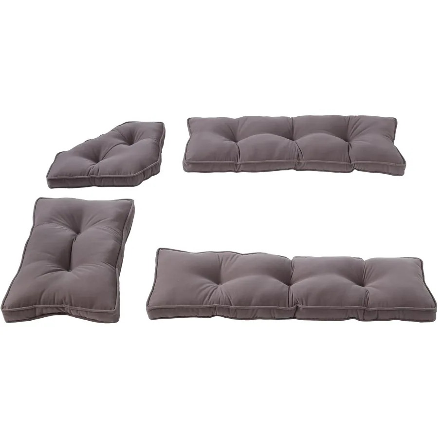 

Hyatt Microfiber 4-Piece Kitchen Nook Cushion Set Gray