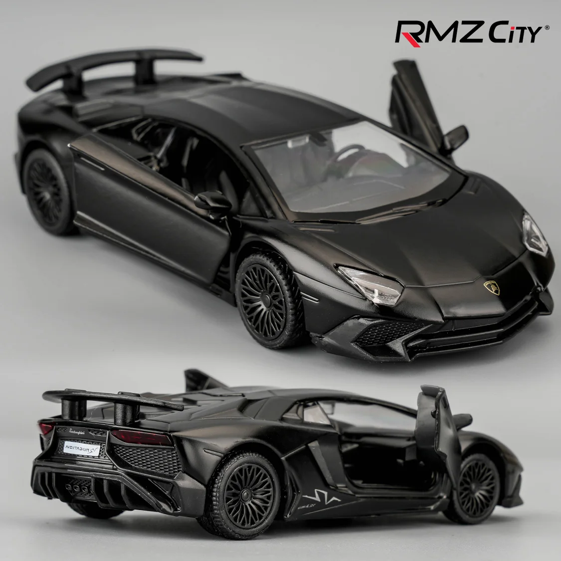 محاكاة Diecasts ولعبة المركبات لامبورغيني أفينتادور SV Supercar RMZ city 1:36 نموذج سيارة مصنوع من خليط معدني التراجع والأبواب المفتوحة