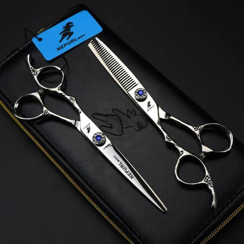 6.0 inch Left Hand Professional Hair Cutting Scissor Stainless Steel 440C Sharp Thinning Barber Haircut Salon Hairdressing Shear