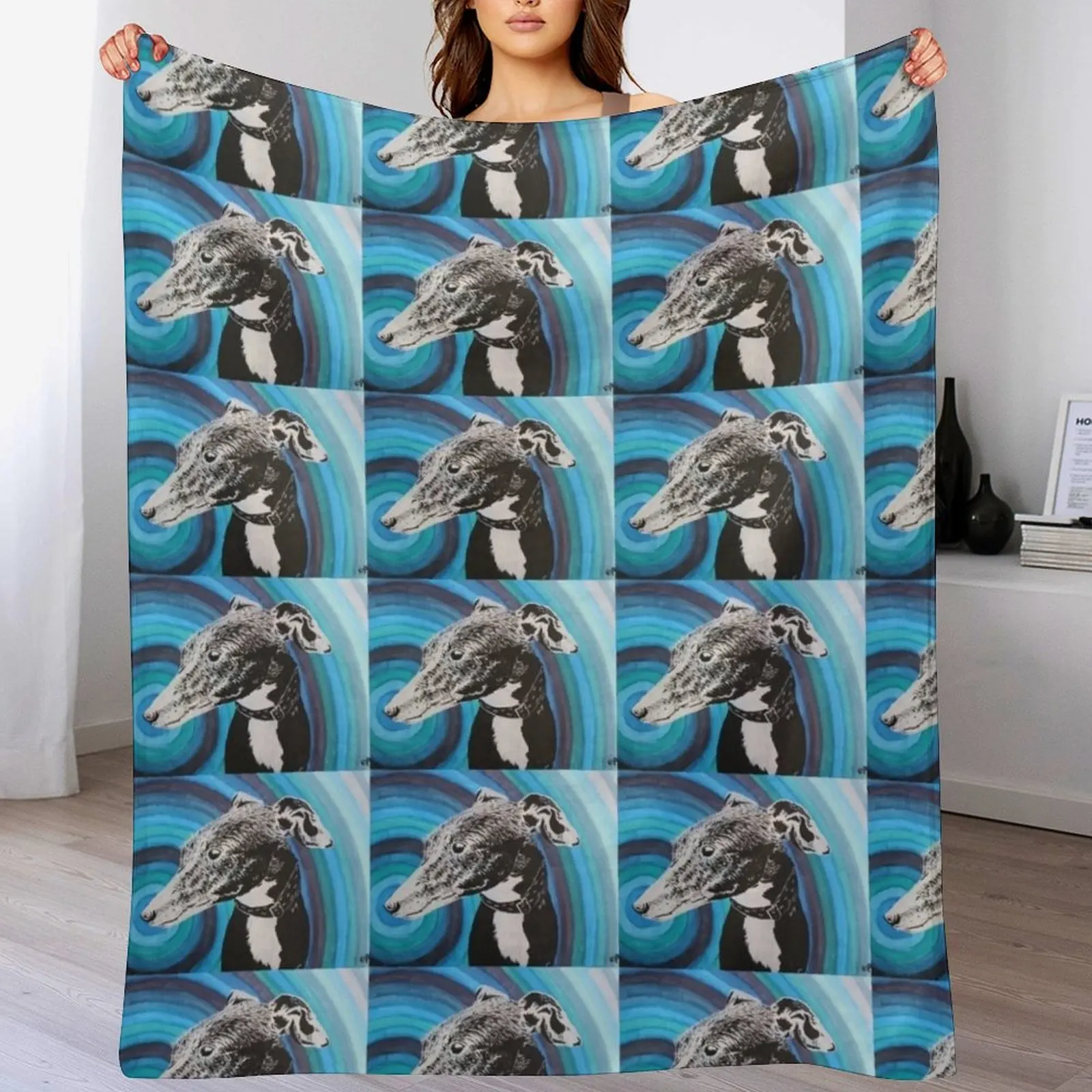 

Greyhound Throw Blanket sofa bed Retros for winter Plaid on the sofa Blankets