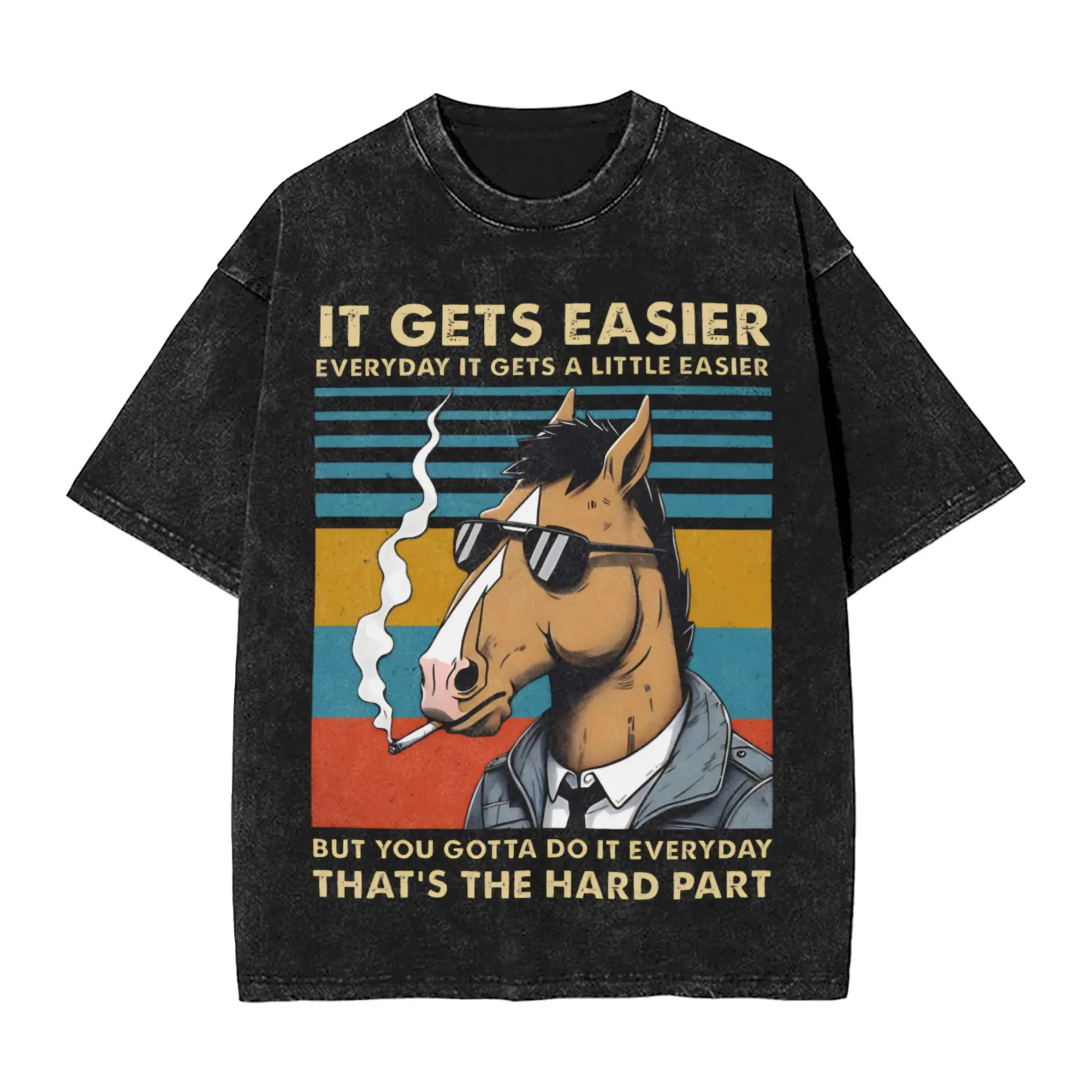 Men BoJacks Horsemans It Gets Easier Everyday It Gets A Little Easier But You Gotta Do It Everyday Top Tees Short-Sleeve Cheap