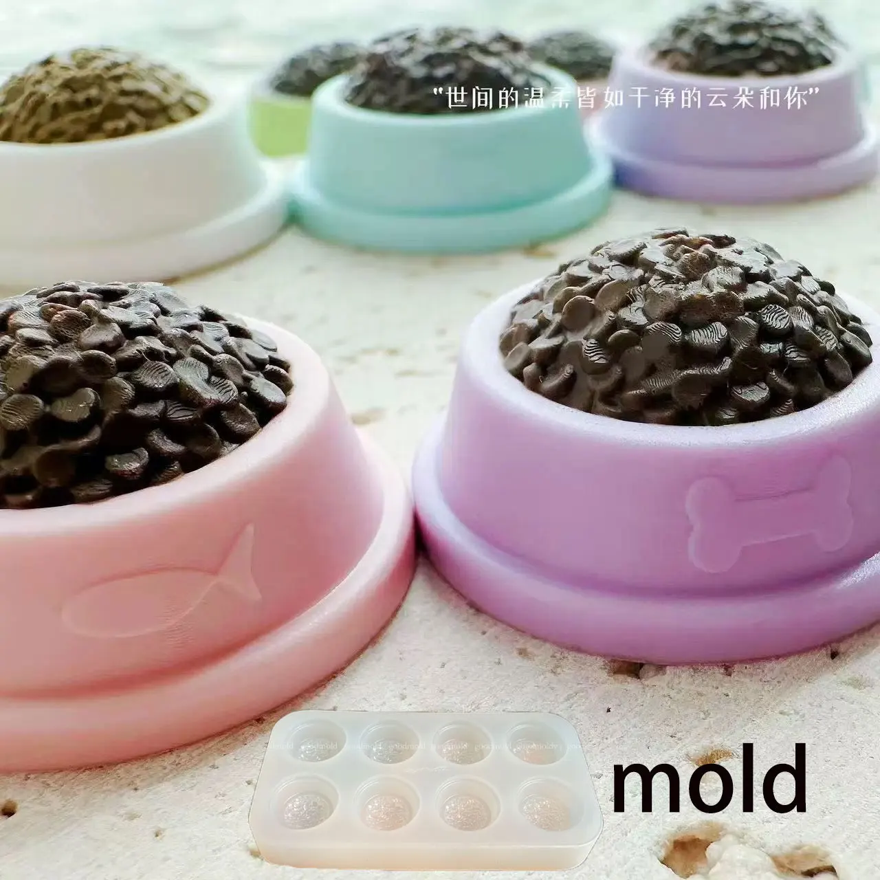 

Мини-чаша для домашних животных, модель, силиконовая форма, маленькая рыбка, кошка, миска, гипсовая свеча, форма для мыла ручной работы, сувенирные материалы для домашних животных