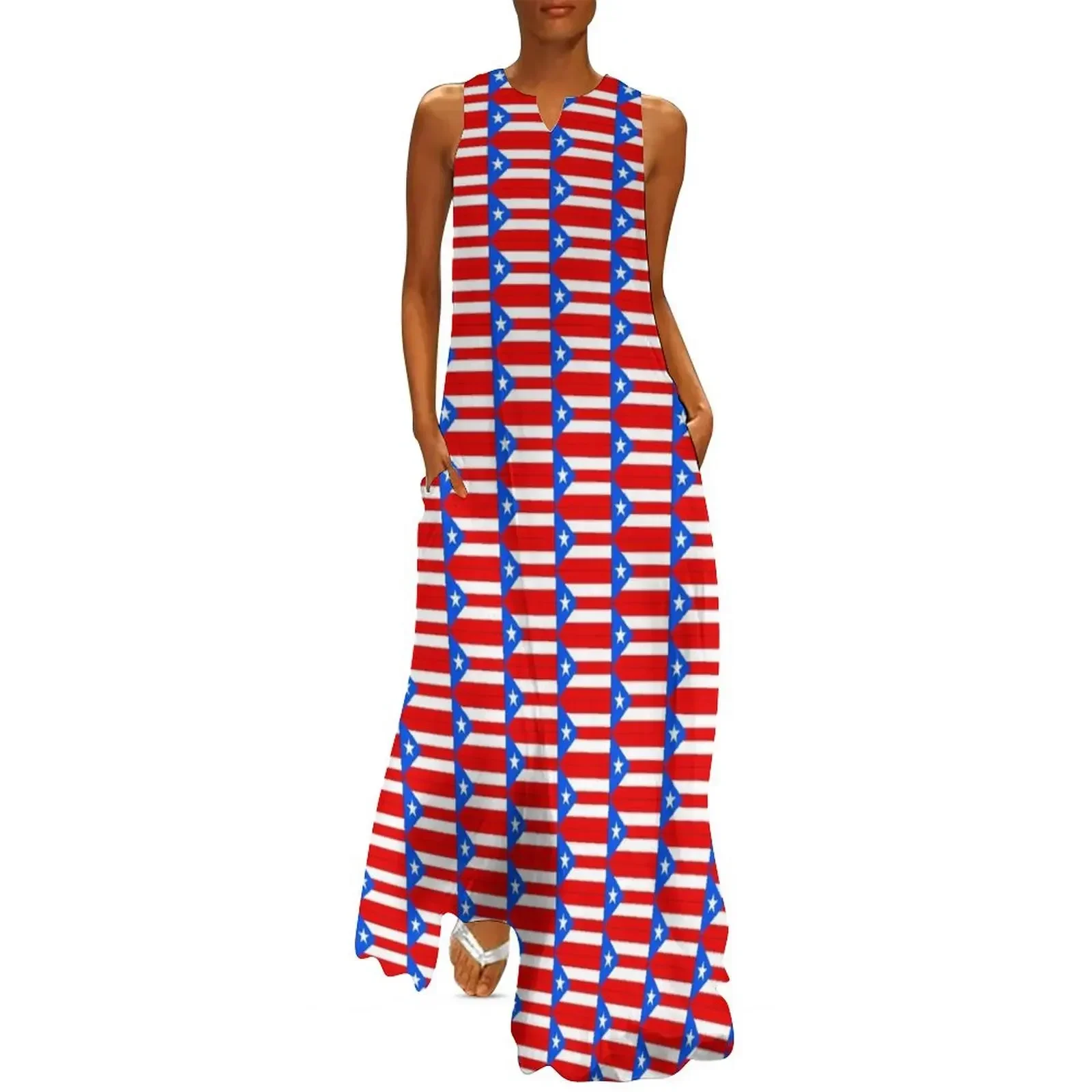 

Flag of Puerto Rico Long Dress sexy dress Woman clothing Dress for pregnant women luxury woman party
