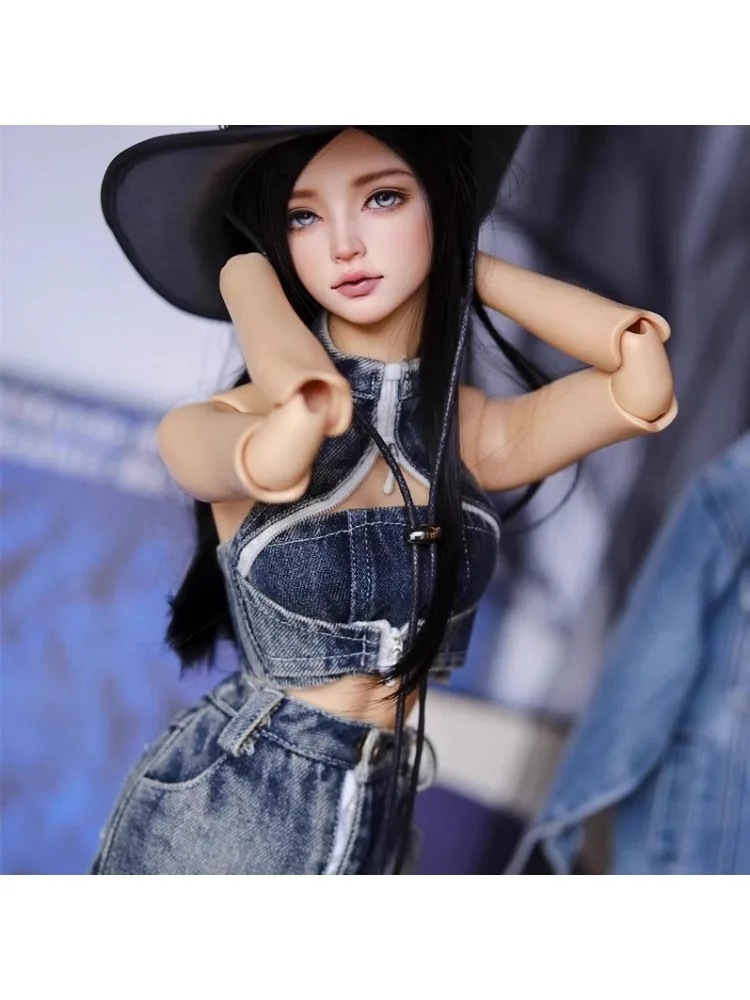 Denim Serie Neck holder Rock Anzug für bjd 1/3 sd16 Puppen kleider w466