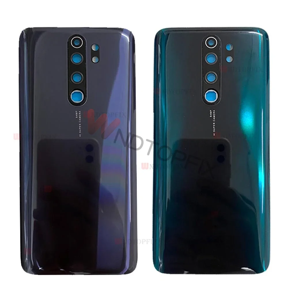 Glass For Xiaomi Redmi Note 8 Back Battery Cover Door Rear Glass For Redmi Note 8 Pro Battery Cover Housing Case With Lens+ Gule