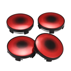 4pcs Red 60mm Dia 5 Clips Wheel Tyre Center Hub Caps Cover for Auto Vehicle