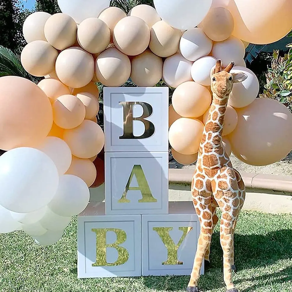 

Набор из 1 коробки с воздушными шарами и буквами для декора на Baby Shower, вечеринки по случаю определения пола ребенка, реквизит для фотосессий, прочный, изысканный, для использования в помещении
