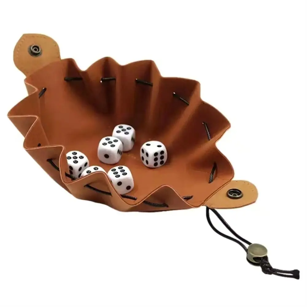 Entertainment Role Playing Multiple Sides Gambling Tool Coin Purse Board Game Dice Bag Tray Leather Drawstring Pouch