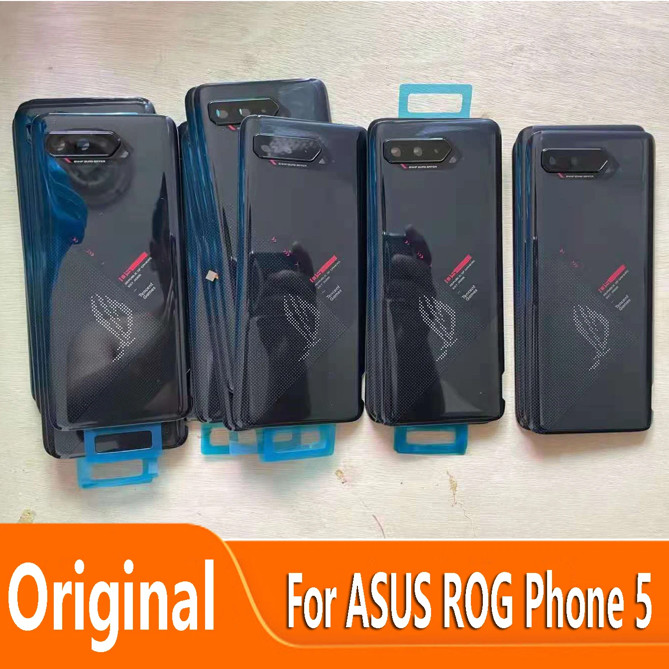 For Asus ROG Phone 5 5s ZS673KS ZS676KS Back Battery Cover Housing Camera Frame Glass Lens I005DB I005DA 1B048IN