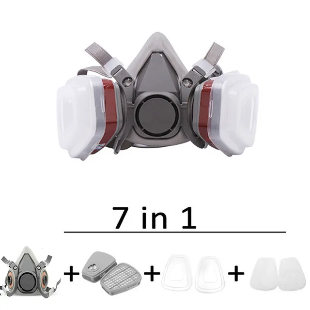 Neue 7 in1/16 in1 6200 Staubgas-Atemschutz maske Halbgesichts-Staub maske zum Lackieren Sprühen organischer Dampf chemischer Gas filter Arbeits sicherheit
