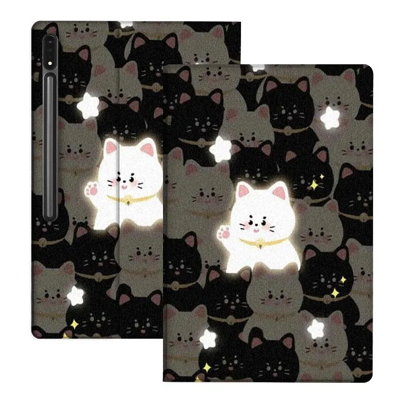 

Cartoon Cat Art Creative For Samsung Galaxy Tab S10 S9 S8 S7 FE Lite Soft Flexible Support Tablet Case Gift