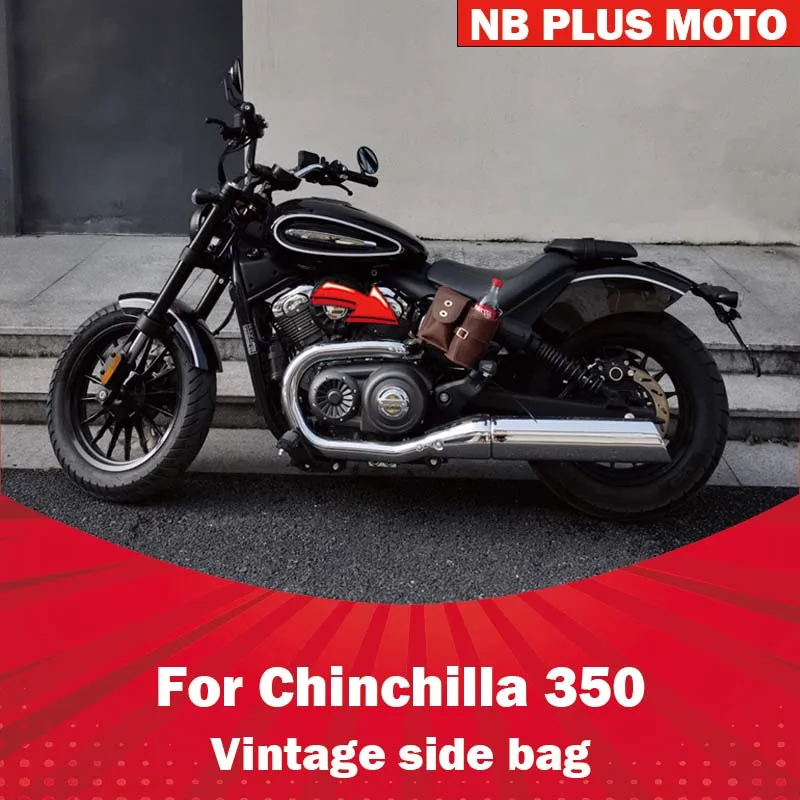 

【Premium】For Chinchilla 350 side hanging bag modified accessories cycling vintage calfskin water cup mobile phone decoration sid