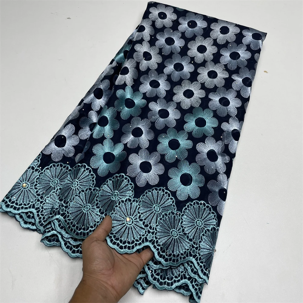 

Nigerian Swiss Voile Lace In Switzerland Embroidered Cotton African Lace Fabric 2024 High Quality For Women Wedding Party XT3621