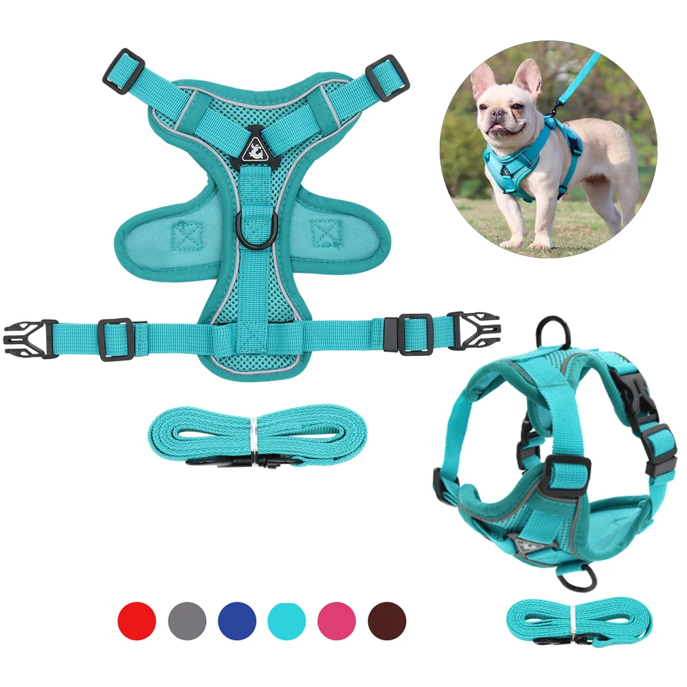 Cat Harness With 1.5m Traction Leash For Small Medium Dog No Pull Breathable Reflective Adjustable Puppy Saddle Pet Supplies