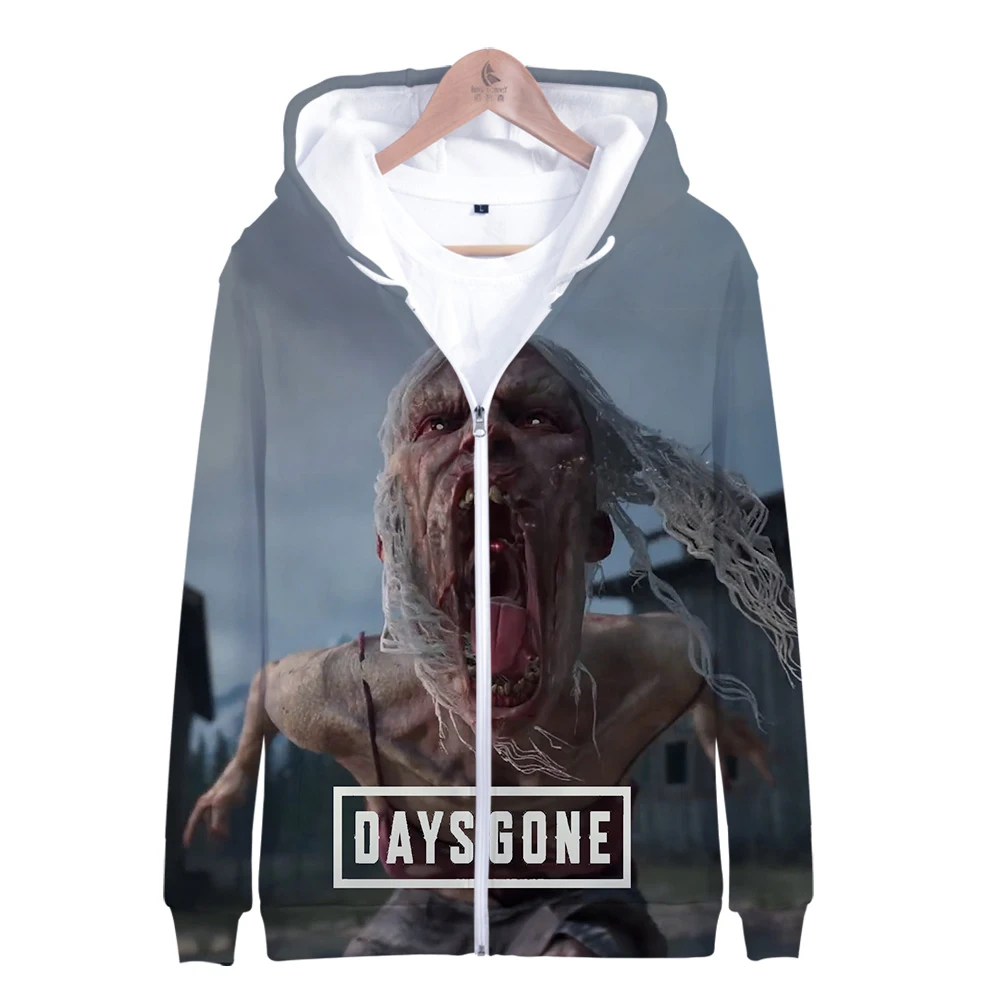 Мужские толстовки на молнии с 3D-играми Days Gone Game, модная толстовка с 3D принтом, пальто с длинными рукавами, большие размеры, толстовки с капюшоном на молнии