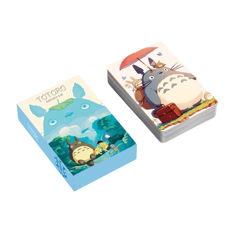 92pcs Anime Ghibli Hayao Miyazaki Lomo Card Double-sided Hd Color Cartoon Photo Card Greeting Cards Laser Flash Collectible Card