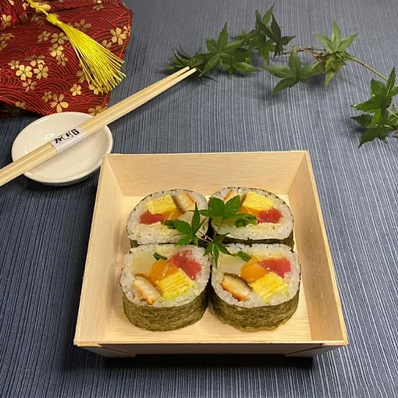 Boîte à lunch en bois personnalisée pour aliments légers, boîtes d'emballage pour sushi à emporter Sashimi japonais, boîtes sortantes, produit de poulet