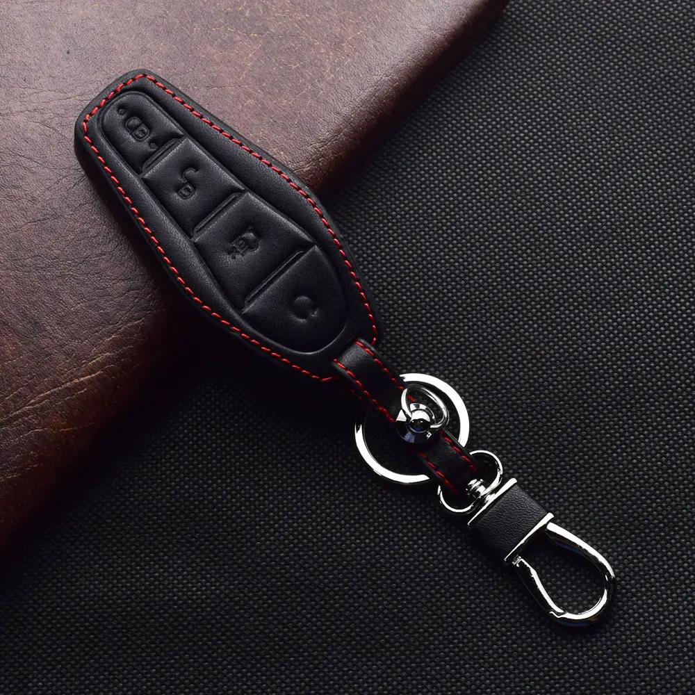 Leder-Autoschlüsselhülle für BYD Qin PLUS DM-i Yuan Song SON Han EV Seal Dolphin Tang DM Atto Smart Remote Fobs Shell Case – Detail 5