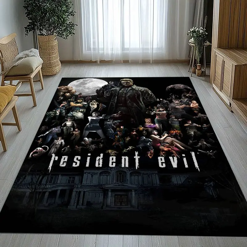 Vintage Game R-Resident Evil Leon Soft Non-Slip Area Rug for Living Room,Bedroom Playroom Carpet Mat for Sofa,Home Decor Gift