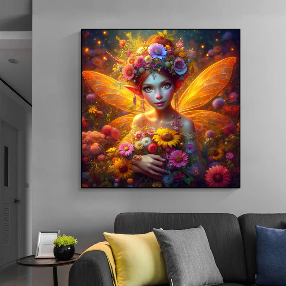 DIY 5D الماس اللوحة الجنية الجديدة 2024 كامل جولة فسيفساء المشهد صورة عبر الابره عدة الفن حجر الراين ديكور المنزل هدية