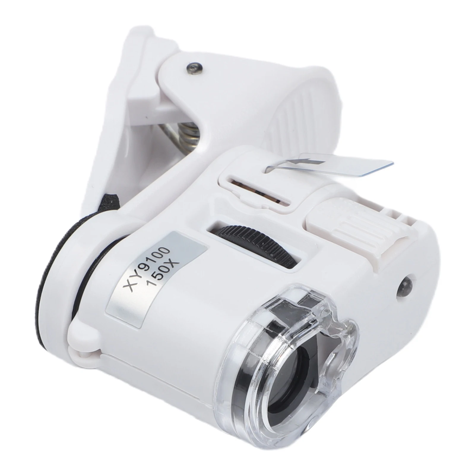 150X Clip On Microscope with LED UV Light and For Adjustable Focus for Jewelry Currency Authentication and Crafting