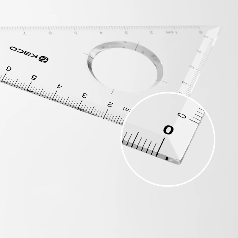 Imagem -03 - Régua Grupo Straightedge Triângulo Transferidor Material Acrílico Transparente Matemática Geometria Ferramenta de Desenho Material Escolar Kaco4 in