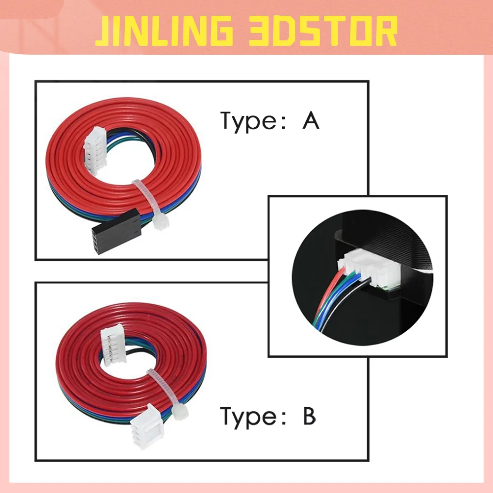 

1 м DuPont line двухфазный 100 см XH2.54 4-контактный на 6-контактный клеммный кабель для шагового двигателя Nema 42