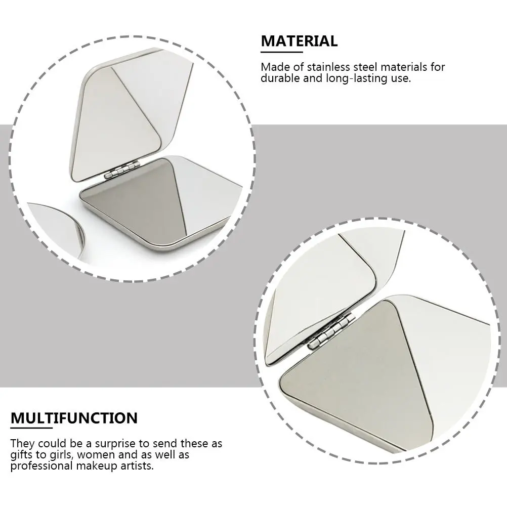 

1Pcs Portable Mirror Woman Makeup Mirror Stainless Steel Material Durable Lightweight Compact Design for Handbag White