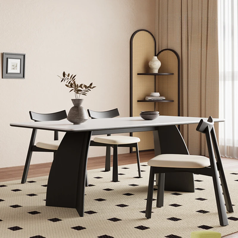 

Обеденный стол из цельного дерева во французском стиле ретро, новый современный минималистичный рок-доска для домашнего использования, стол Bois Белый Стол Muebles De Cocina Mesa