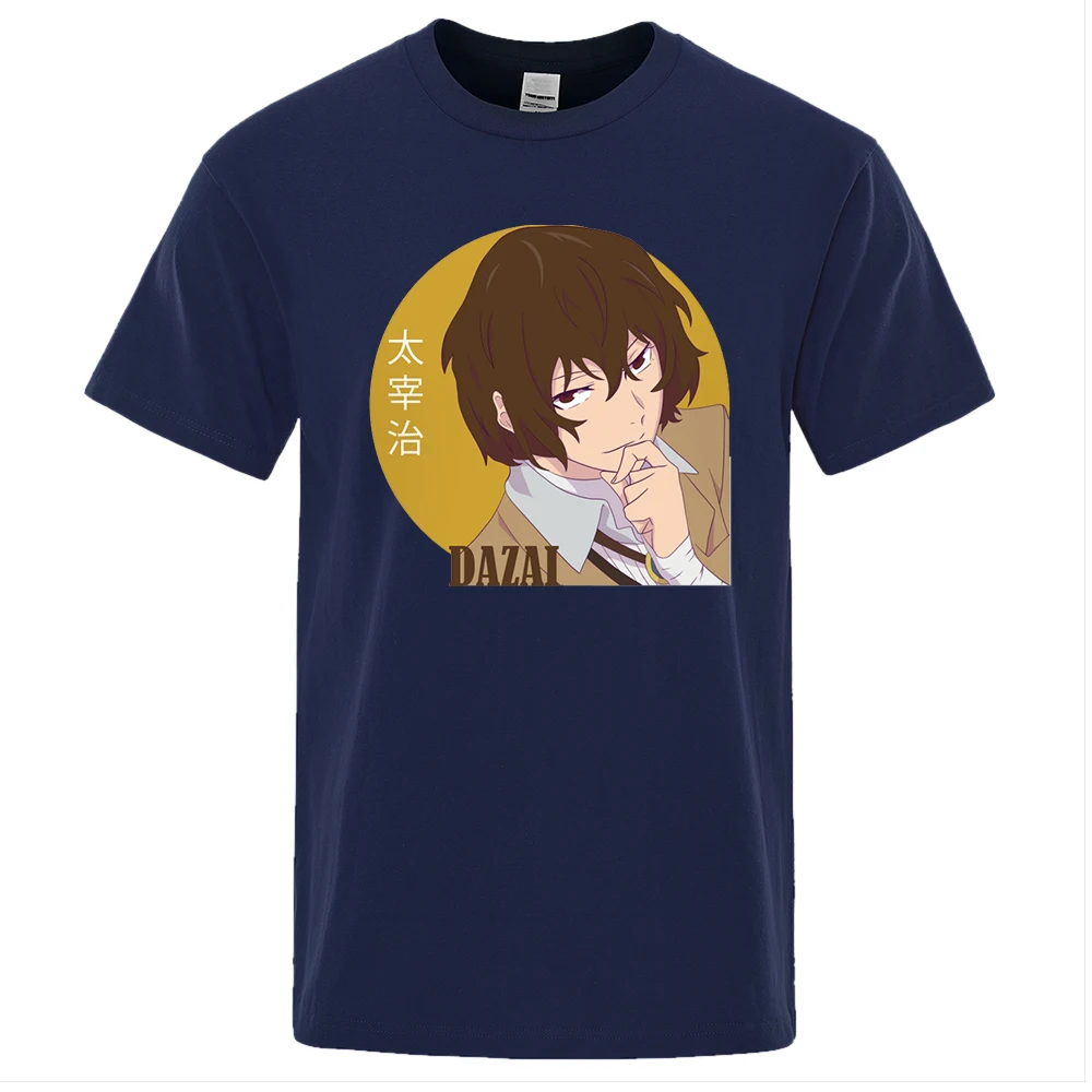 

Osamu Dazai Bungo Stray Dogs Футболка с принтом аниме Мужская мода Футболки с круглым вырезом Летние повседневные топы Модный бренд Свободная мужская футболка
