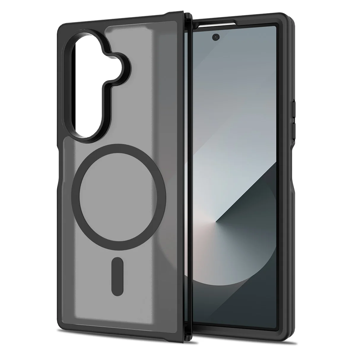 Skin Feel Magnetic Phone Case For Samsung Galaxy Z Fold 6 7 5G Soft TPU Frame Hard Plastic Wireless Charging Back Cover Fundas