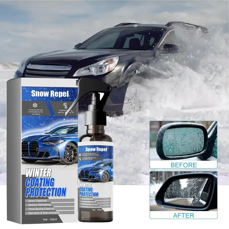 3.38oz Auto Snow Melting Defrost Liquid Ice Spray Winter Glass Frost Spray For Car Windshield Window Defrost Car accessory