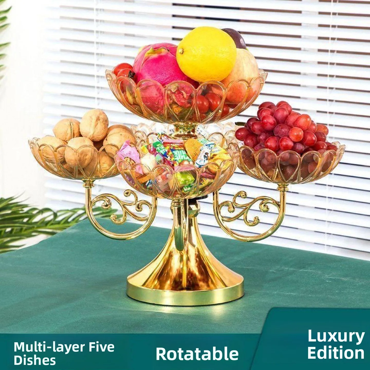 Modern Rotating Multi-layer Acrylic Coffee Table Fruit Tray Luxury Minimalist Living Room Creative Snack Sugar Bowl view 4