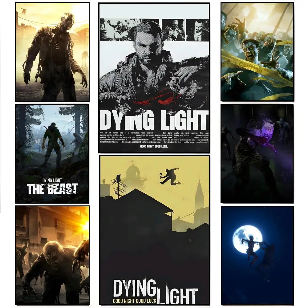 D-Dying L-Light Game Poster Poster HD Wasserdichter Wandaufkleber Bar Wohnzimmer Dekor Geschenk