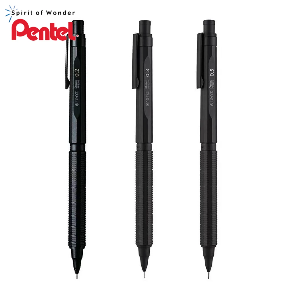 Japan Pentel Metal Mechanical Pencil 0.2/0.3/0.5mm PP3005-A Automatic Lead Core Out Low Center of Gravity School Supplies