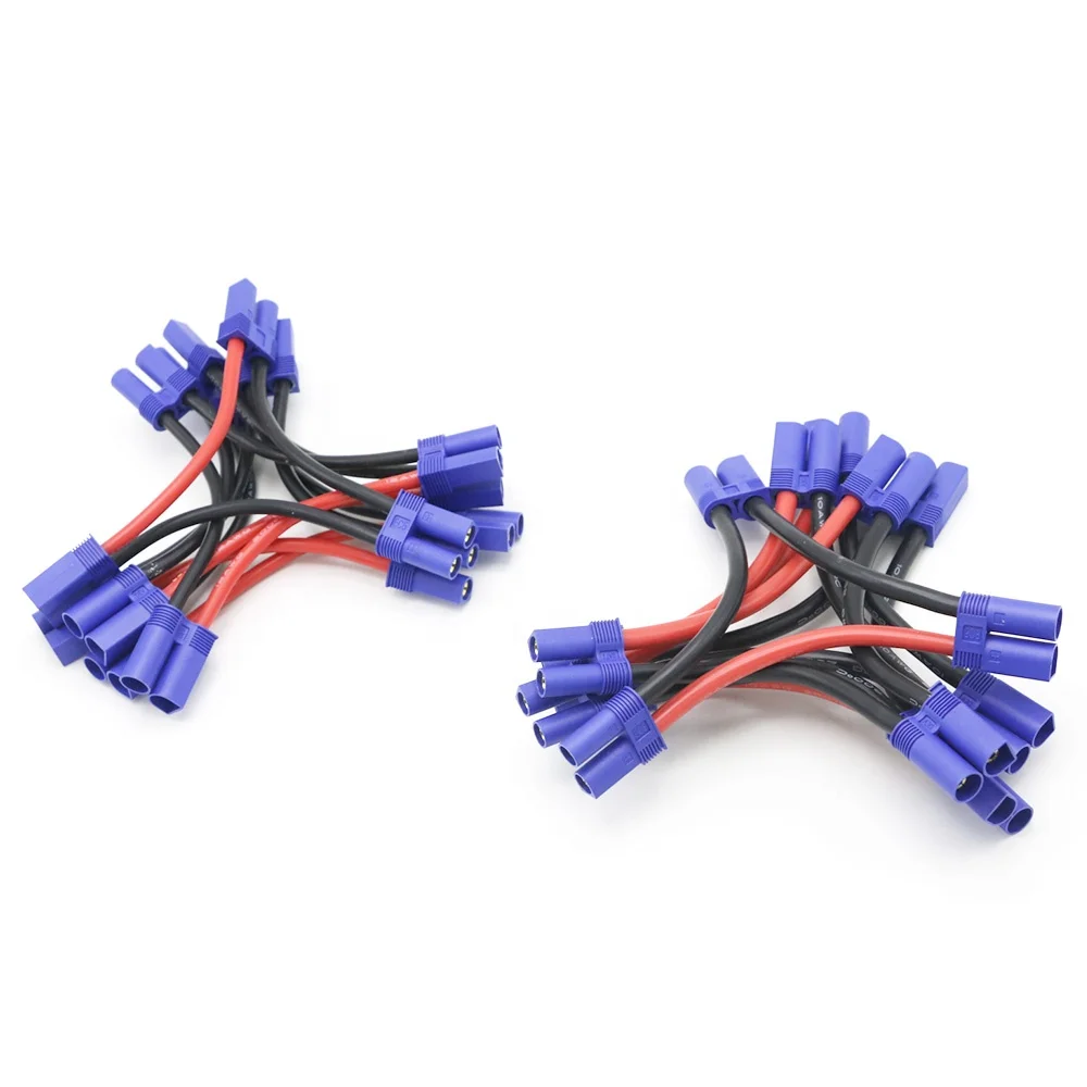 10 個 EC5 シリーズ 12AWG 100 ミリメートルシリアルワイヤーコネクタオス - メスプラスチック RC ドローンや飛行機用リポバッテリー充電器